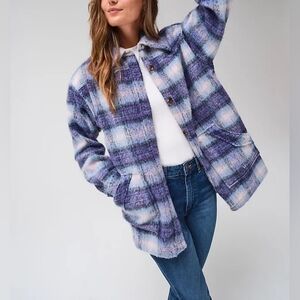 Wrangler Cozy Purple Multi Collared Women’s Coat Size Large NWT